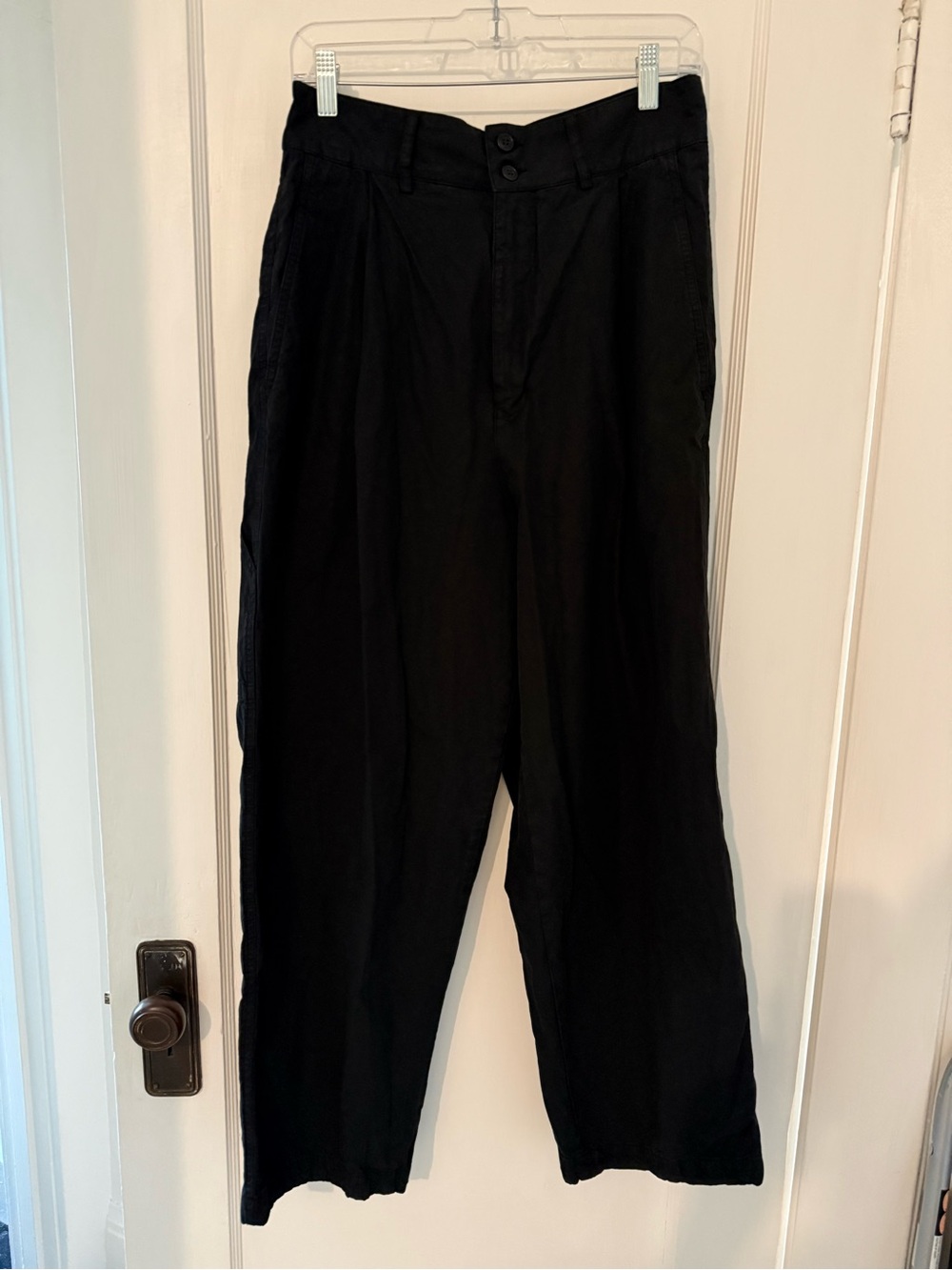 High-Rise Black Wide-Leg Trousers